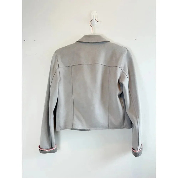 Anthropologie Gray Faux Suede MotorCycle Jacket Size S - Picture 2 of 10
